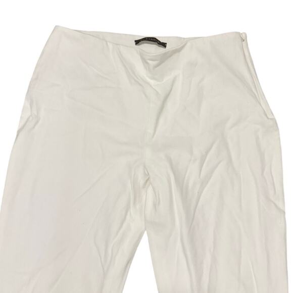Elie Tahari White Side Zip Trousers Women’s 6 Straight Leg Minimalist Work Pants - Picture 2 of 9